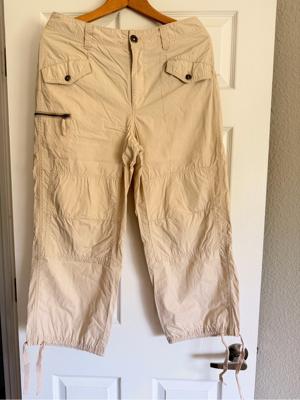 Anthropologie Beige Cropped Utility Cargo Pants Size 29